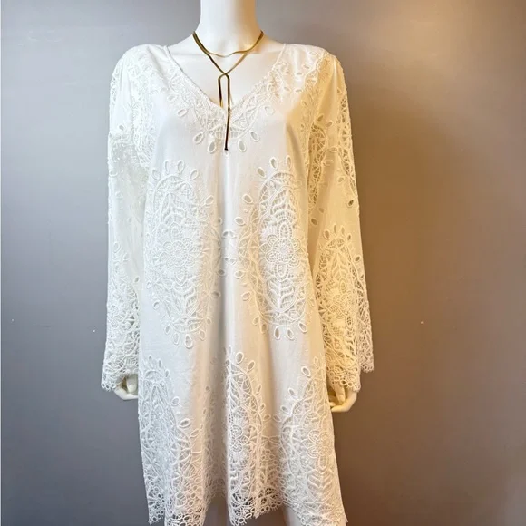 eyelet embroidered shift dress The Eyelet Mini Shift Dress